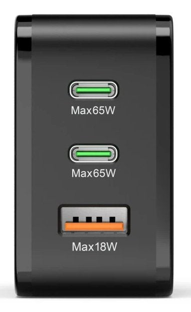 Cargador De Pared Hama - Potencia 65w - 2x Usb-C - Usb-A - Power Delivery - Qualcomm - Negro