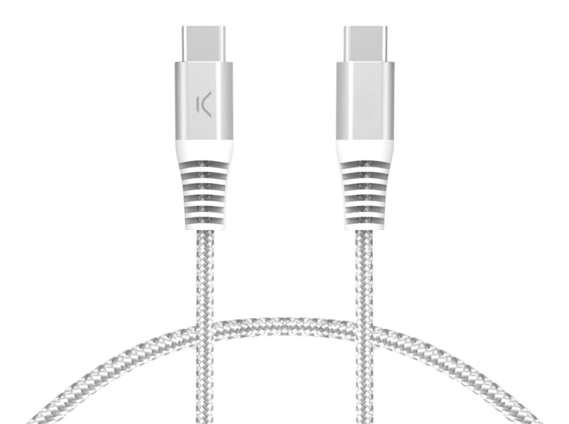 Ksix Bxcucc2t2 Blanco Cable De Carga Y Datos 2 Metros Usb-C A Usb-C Carga Ultrarrápida 60w