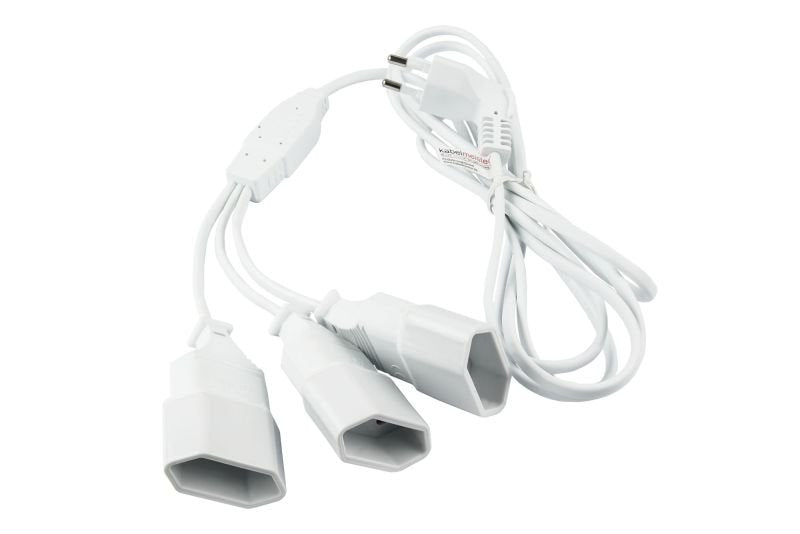 Kabelmeister Euro-Cable Alargador Con 3 Conectores Hembra, 0.25m