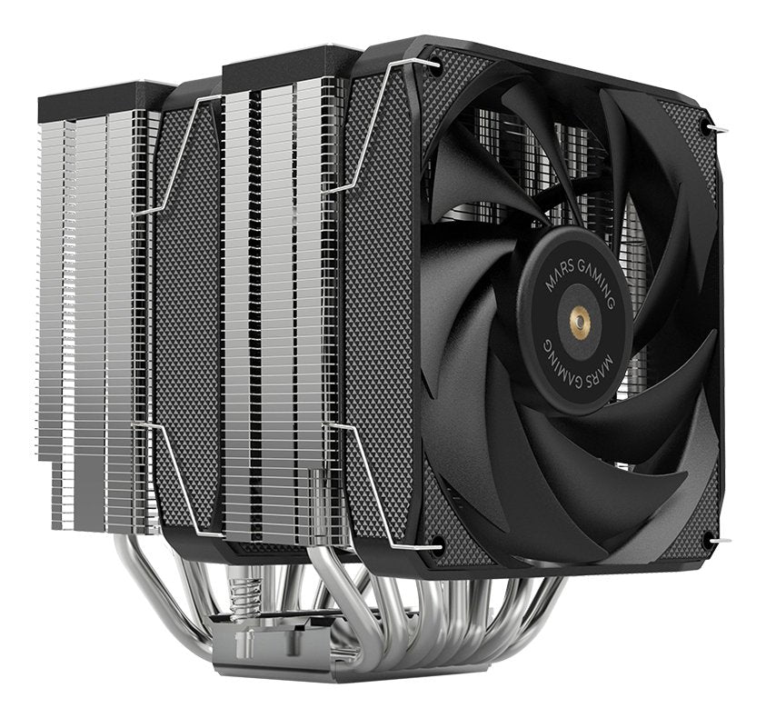 Ventilador Universal A-Rgb Mcpu-Xu9 Negro Mars Gaming Intel Lga 2066 /2011 /1700 /1200 /1156 /1155 /1151 /1150 /1366 / Amd Am5 /Am4 /Am3+ /Am3 /Am2+ /Am2 /Fm2 /Fm1/ 9 Heatpipes Por Radiador/ Tdp Hasta 400w