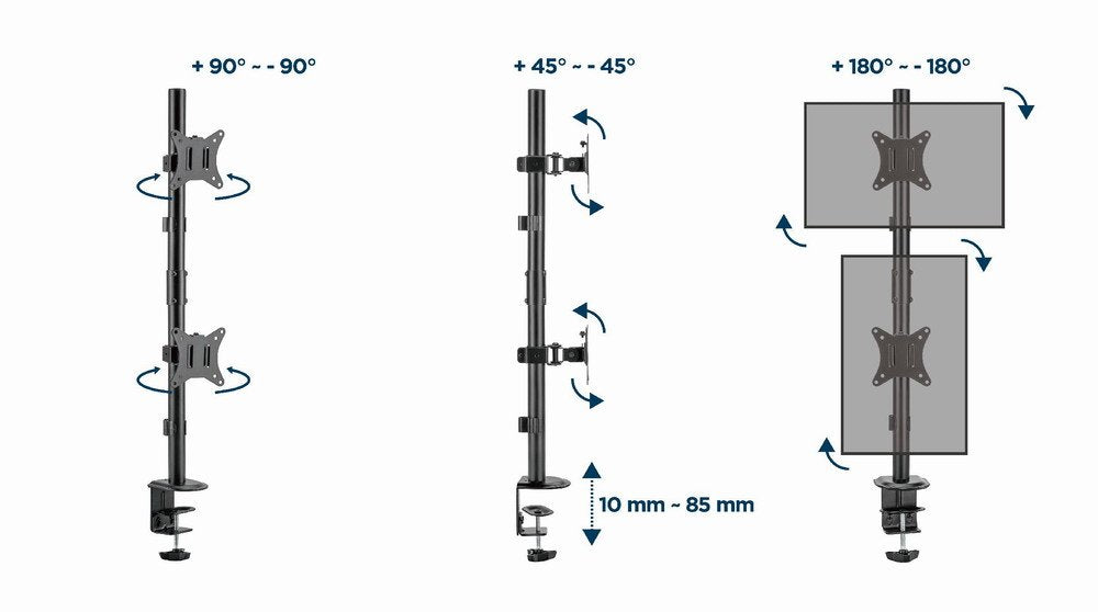 EAN 8716309127592 - Gembird MA-D2-02 soporte para monitor 81,3 cm (32") Escritorio Negro imagen 11