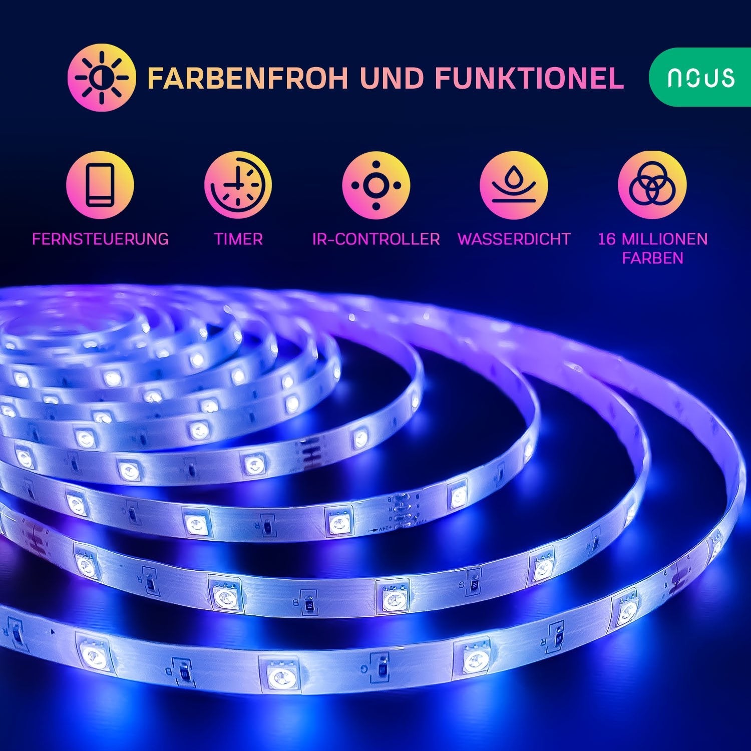EAN 5907772033739 - Nous 5907772033739 iluminación inteligente Tira de luz inteligente Wi-Fi imagen 2