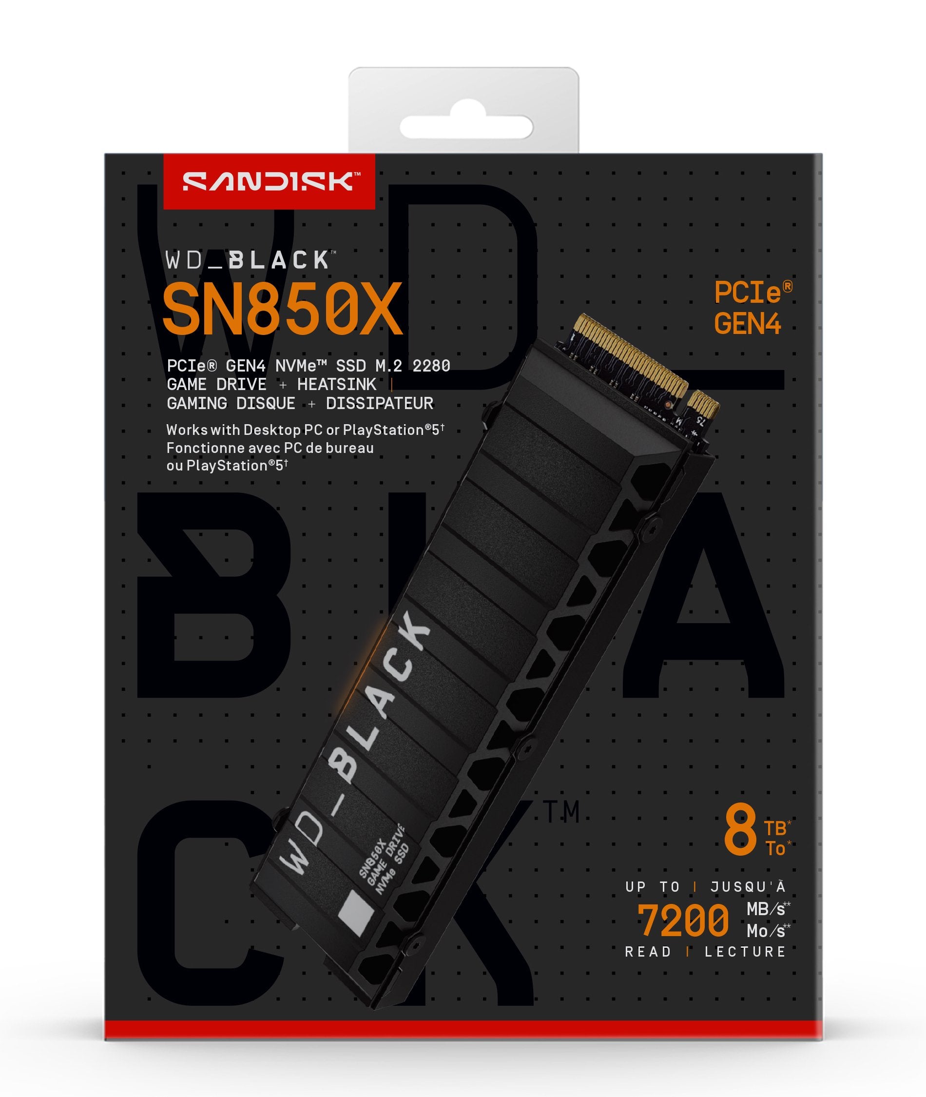 EAN 0718037904924 - SanDisk WD_BLACK SN850X NVMe 8 TB M.2 PCI Express 4.0 imagen 1