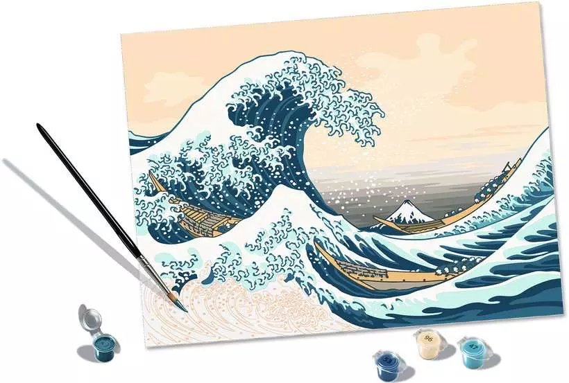 Colección Ravensburger Creart Art - La Gran Ola (Hokusai), Pintura 23690