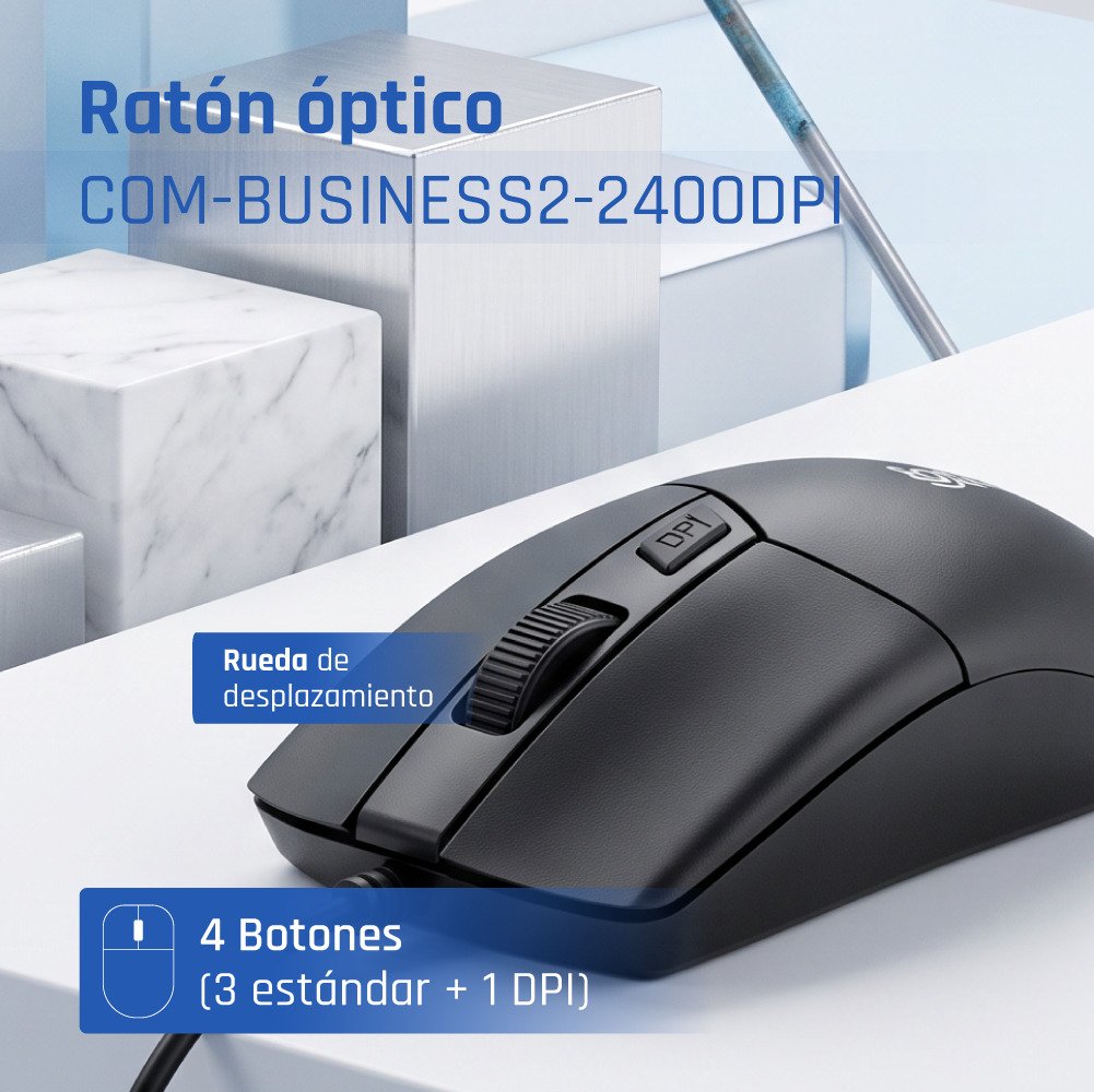 EAN 8435364320440 - iggual COM-BUSINESS2-2400DPI ratón Hogar Ambidextro USB tipo A imagen 2