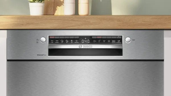 Bosch Home Smu4ecs28e Serie 4, Lavavajillas Acero Inoxidable Cepillado Smu4ecs28e