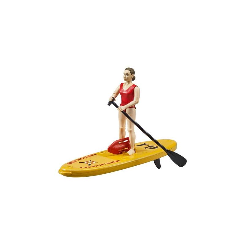Figura De Juguete De Salvavidas De Bruder Bworld Con Stand Up Paddle 62785