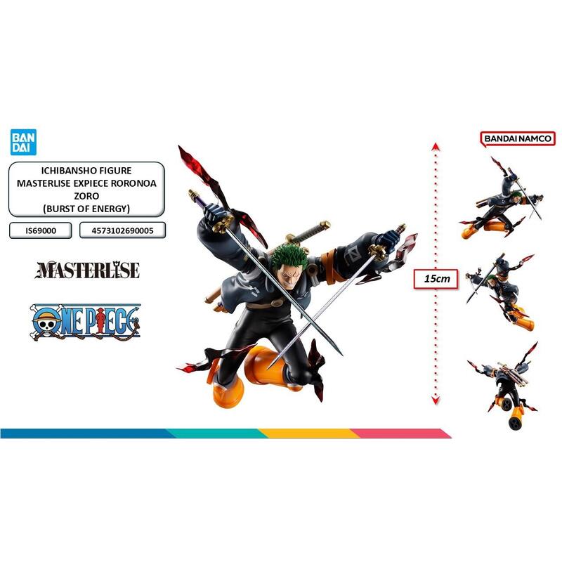 Figura Ichibansho Roronoa Zoro Burts Of Energy Masterlise Expiece One Piece 15cm