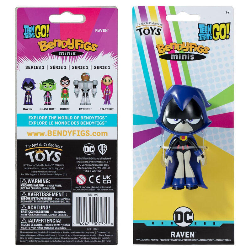 Figura Maleable Bendyfigs Minis Raven Teen Titans Go 11cm