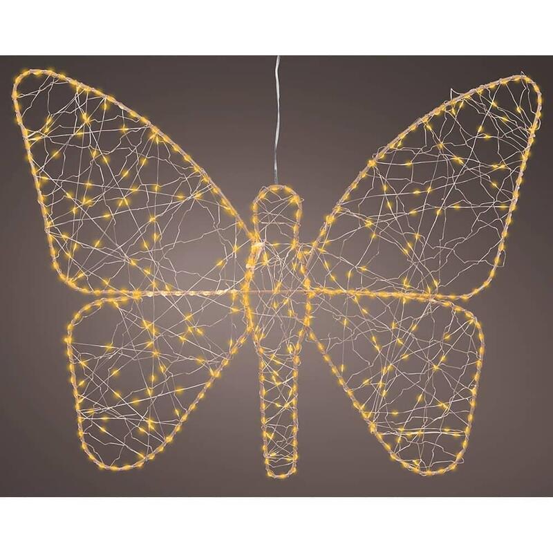 Figura Microled Mariposa Metal Dorada Exterior 43 X 58 Cm