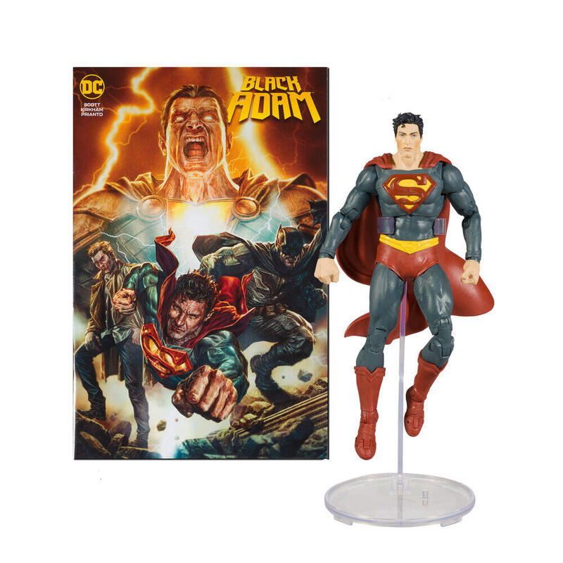 Figura Superman + Comic Black Adam Dc Comics 17cm