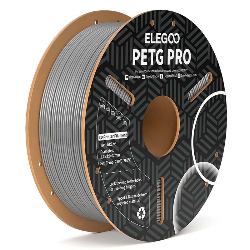 Filamento Elegoo Petg Pro Gris + 1.75mm Bobina De 1kg - Compatible Con Impresoras 3d Fdm