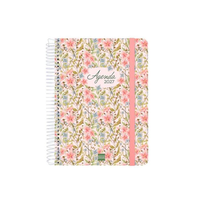 Finocam Agenda Cloe Espiral 16m E10-155x212mm Svh Tapa Dura Rosa 2026-2027
