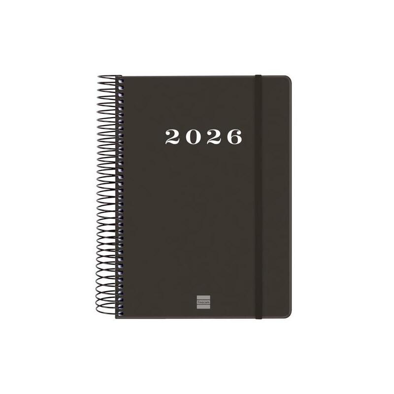 Finocam Agenda Espiral My E10-155x212mm 1dp Tapa Dura Negro 2026