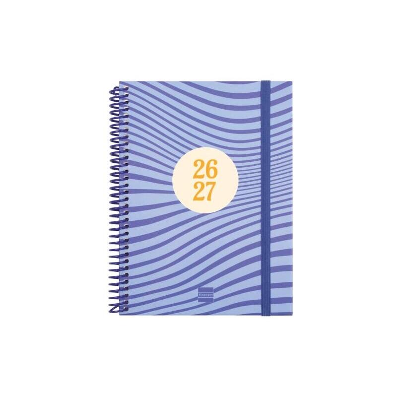 Finocam Diva Agenda Escolar 26/27 - Semana Vista Horizontal - Formato 4º - 155x212mm - Tapas De Carton Forrado - Papel