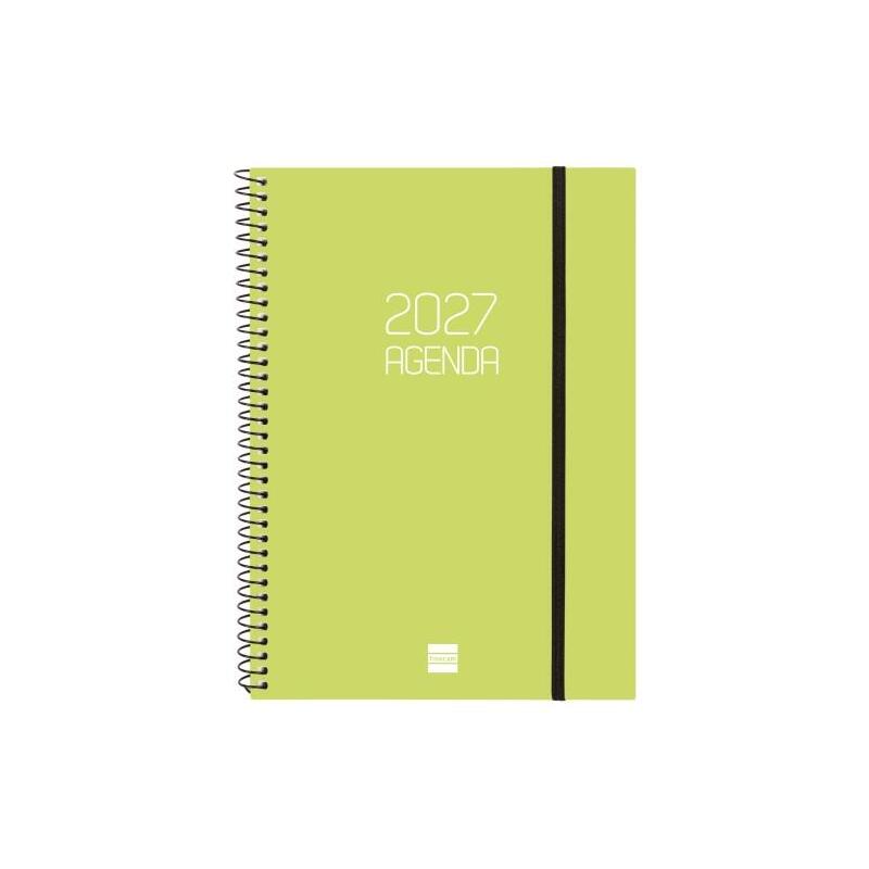 Finocam Espiral Basics Opaque Agenda - Anual 2027 - Semana Vista Horizontal - Formato E10 - 155x212mm - Espiral - Tapa
