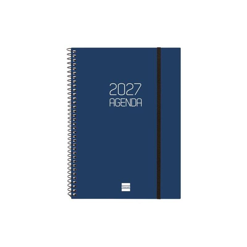 Finocam Espiral Basics Opaque Agenda - Anual 2027 - Semana Vista Horizontal - Formato E10 - 155x212mm - Espiral - Tapa