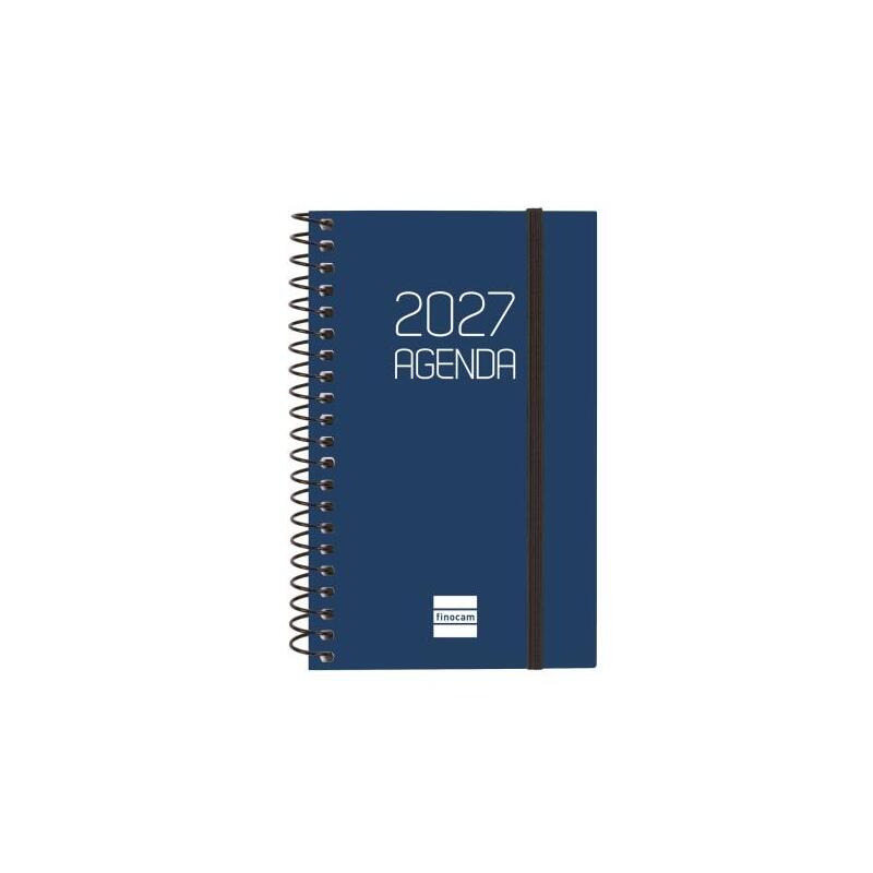 Finocam Espiral Basics Opaque Agenda - Anual 2027 - Semana Vista Horizontal - Formato E3 - 79x127mm - Espiral - Tapa De