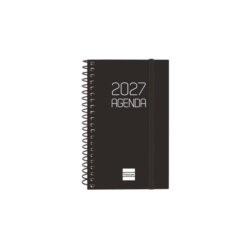 Finocam Espiral Basics Opaque Agenda - Anual 2027 - Semana Vista Horizontal - Formato E3 - 79x127mm - Espiral - Tapa De