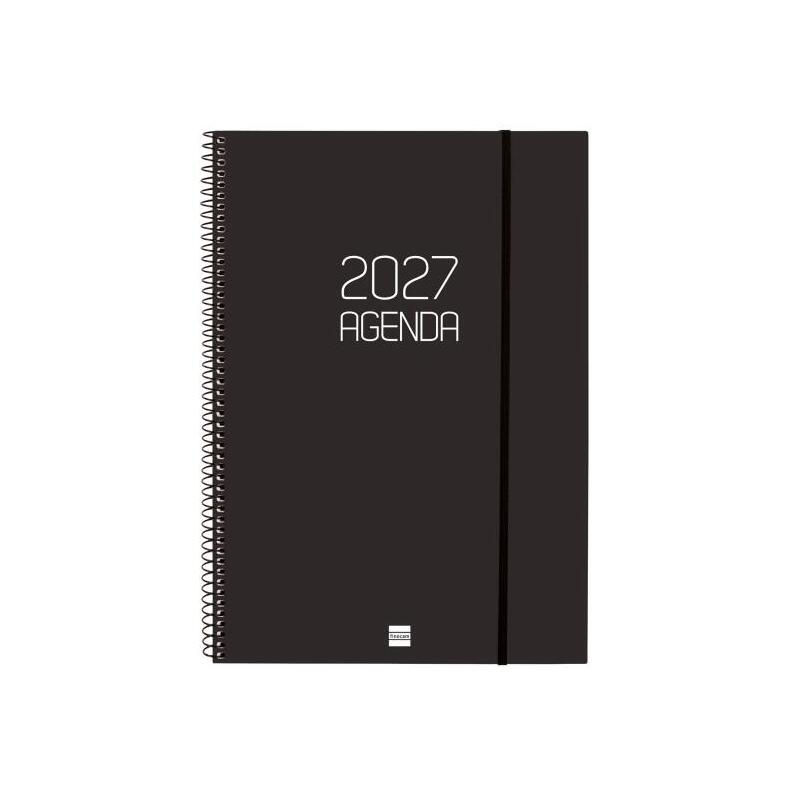 Finocam Espiral Basics Opaque Agenda - Anual 2027 - Semana Vista Horizontal - Formato E40 - 210x297mm - Espiral - Tapa