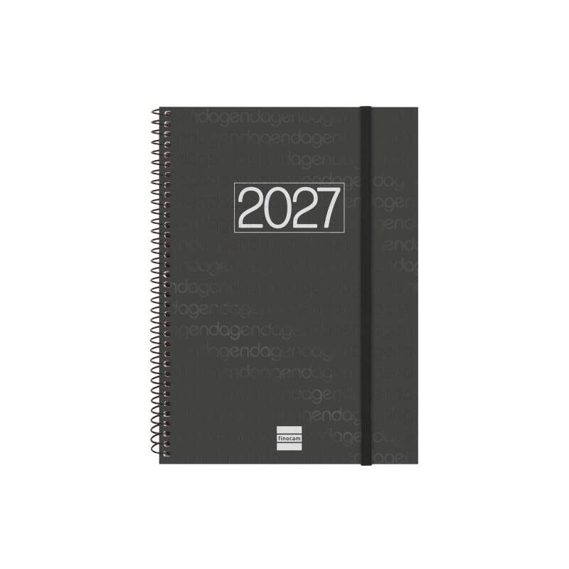Finocam Espiral Basics Year Agenda - Anual 2027 - Semana Vista Vertical - Formato E10 - 155x212mm - Espiral - Tapa De