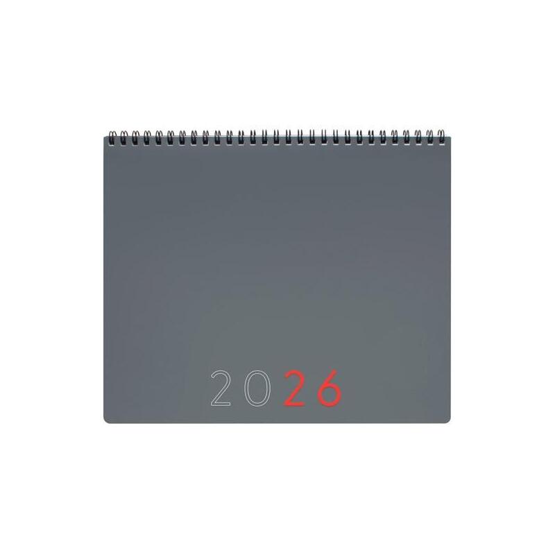Finocam Planificador Agenda + Notas 250x200mm Mes Vista Gris 2026 Internacional
