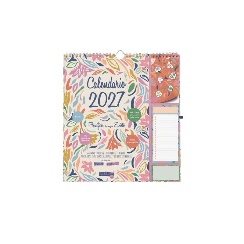 Finocam Talkual Calendario De Pared - Anual 2027 - Mes Vista - 300x340mm - Espiral Doble - Papel De 140g/M2 - Espacio