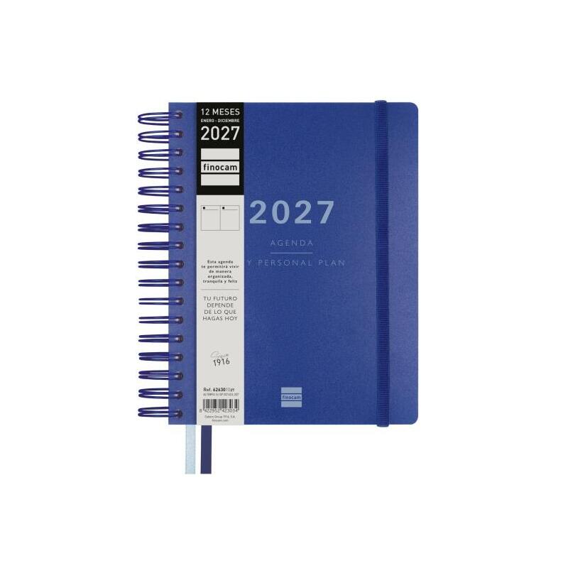 Finocam Tempus Agenda - Anual 2027 - 1 Dia Por Pagina - 155x217mm - Espiral Doble - Tapa Extradura De Polipropileno - 2
