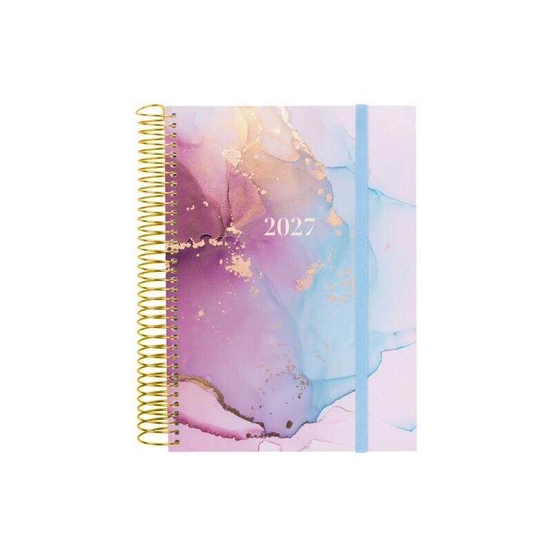 Finocam Trendy Design Collection Goldy Agenda - Anual 2027 - 1 Dia Por Pagina - Formato E10 - 155x212mm - Espiral -