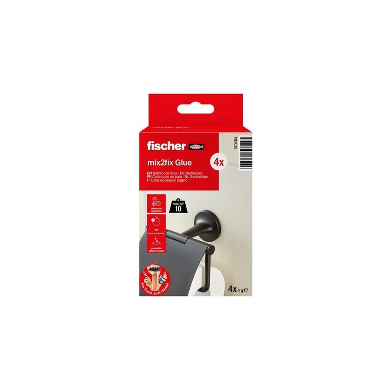 Fischer Gow Pegamento Para Baño Multipack, 4 Piezas Transparente 570404