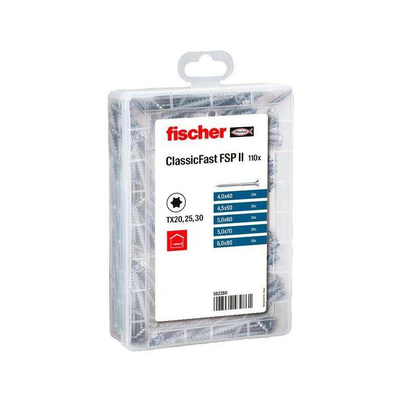 Fischer Meister-Box Classicfast Sk Tg Tx, 4,0 - 6,0 Mm, Juego De Tornillos 562280