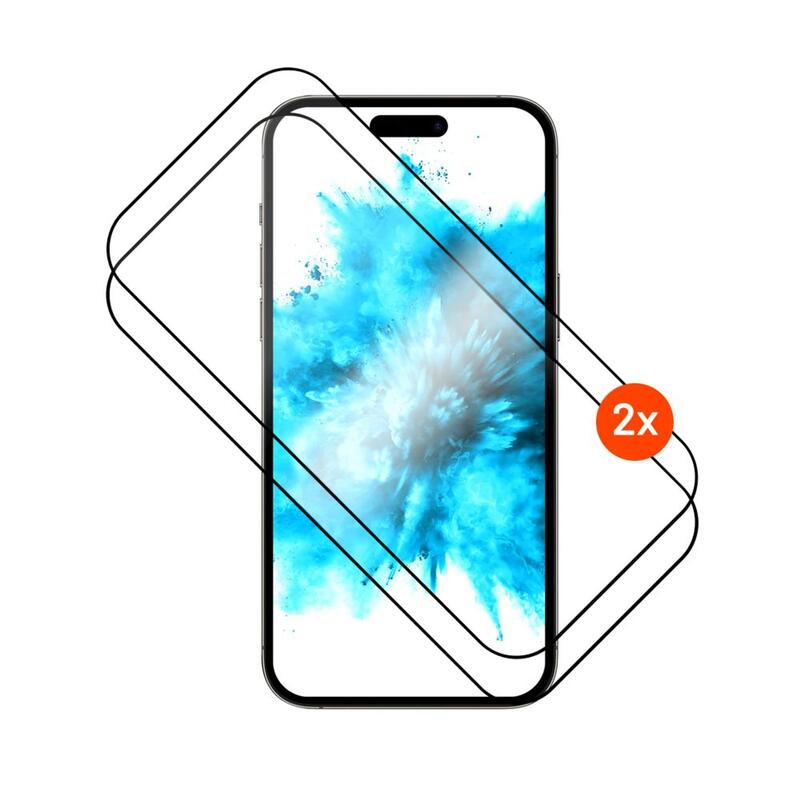 Fixed Full Cover 2,5d Tempered Glass With Applicator For Apple Iphone 17, 2 Pcs, Black