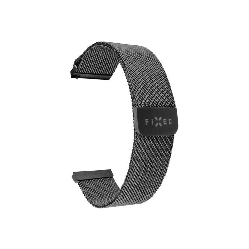 Fixed Mesh Strap For Smatwatch, Quick Release 22mm, Black