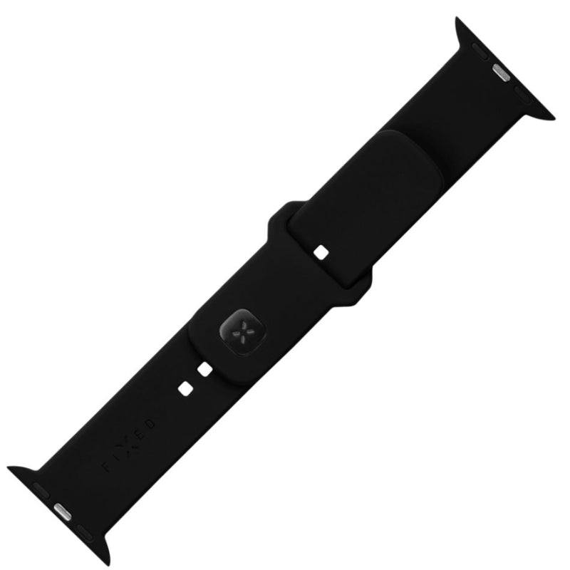 Fixed Silicone Sporty Strap Set For Apple Watch 42 44 45mm, Black