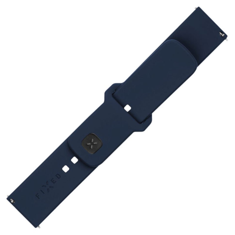 Fixed Silicone Sporty Strap Set With Quick Release 22mm For Smartwatch, Blue