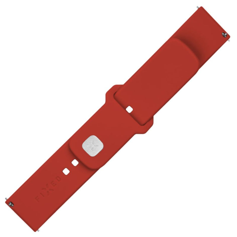 Fixed Silicone Sporty Strap Set With Quick Release 22mm For Smartwatch, Red