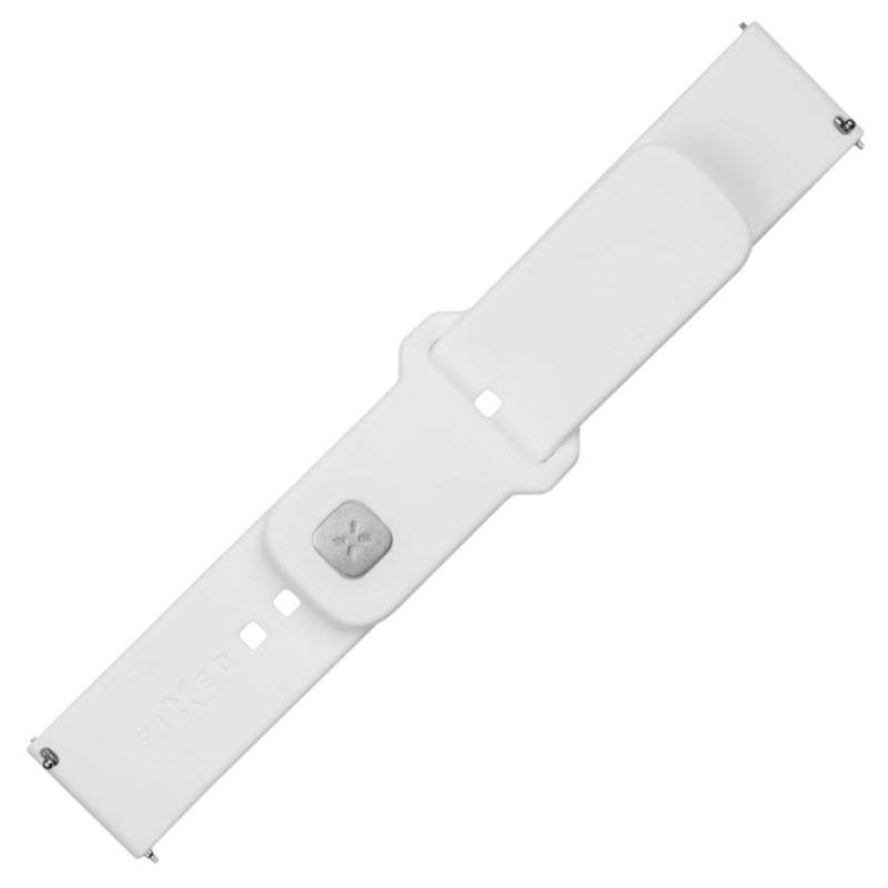 Fixed Silicone Sporty Strap Set With Quick Release 22mm For Smartwatch, White