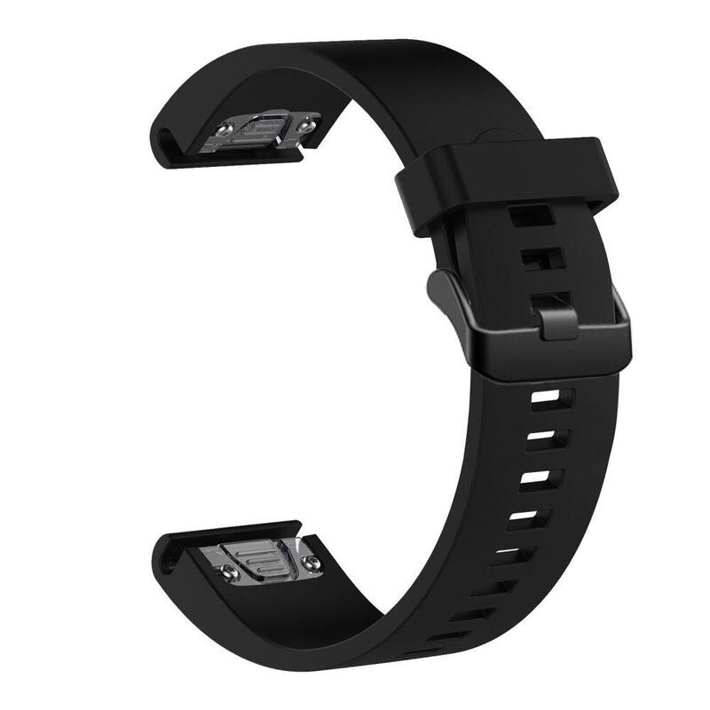Fixed Silicone Strap For Garmin Quickfit 20mm, Black