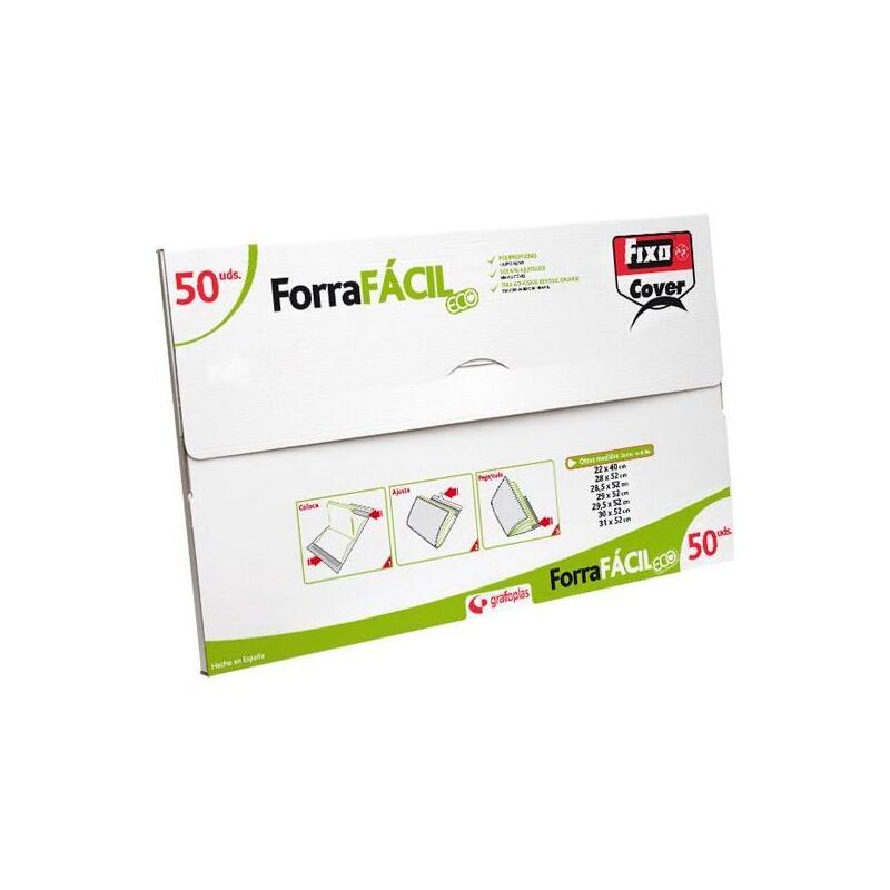Fixo Forro Libros Forrafácil Eco Ajustable Pp 295x520mm Caja 50 Ud
