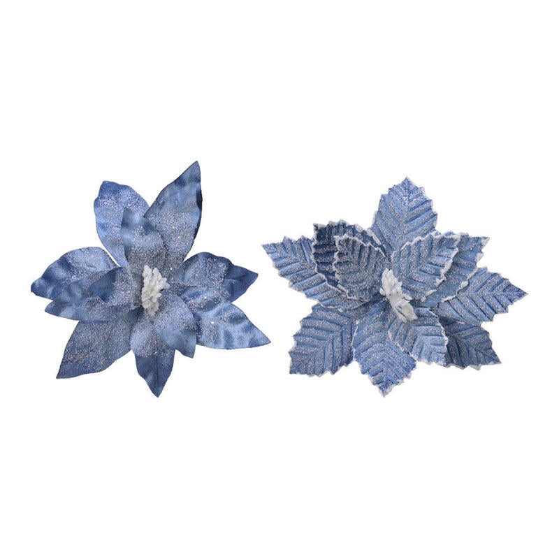 Flor De Pascua Azul De Poliester Efecto Congelado Ø34x6cm Colores/Modelos Surtidos