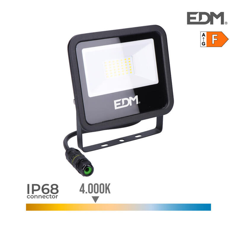 Foco Proyector Led 30w 2370lm 4000k Luz Dia Black Series Edm