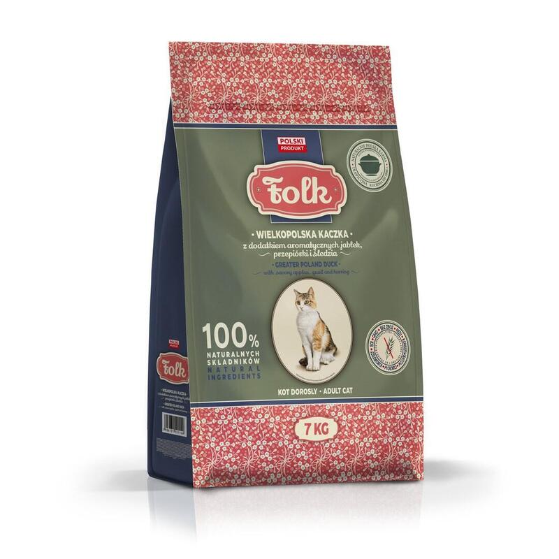 Folk Pato Al Estilo De Gran Polonia Con Manzanas, Codorniz Y Arenque Alimento Seco Para Gatos - 7 Kg