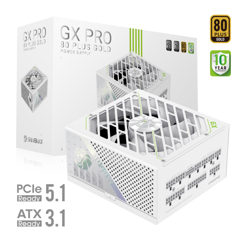 Fuente Alimentacion Gamemax Psu Gx Pro 1050g Wh 1050w Gold Full Modular White