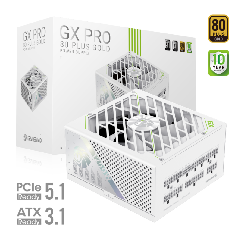 Fuente Alimentacion Gamemax Psu Gx Pro 1250g Wh 1250w Gold Full Modular White
