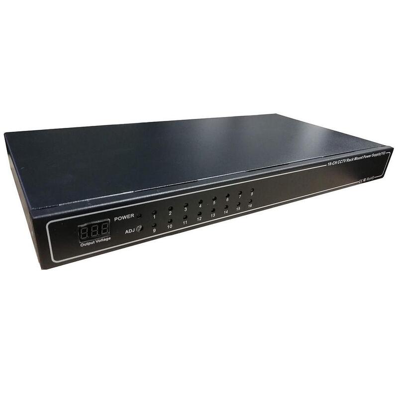 Fuente De Alimentación Cctv Rack 1u 12v 20a 16 Salidas Pfc Folksafe