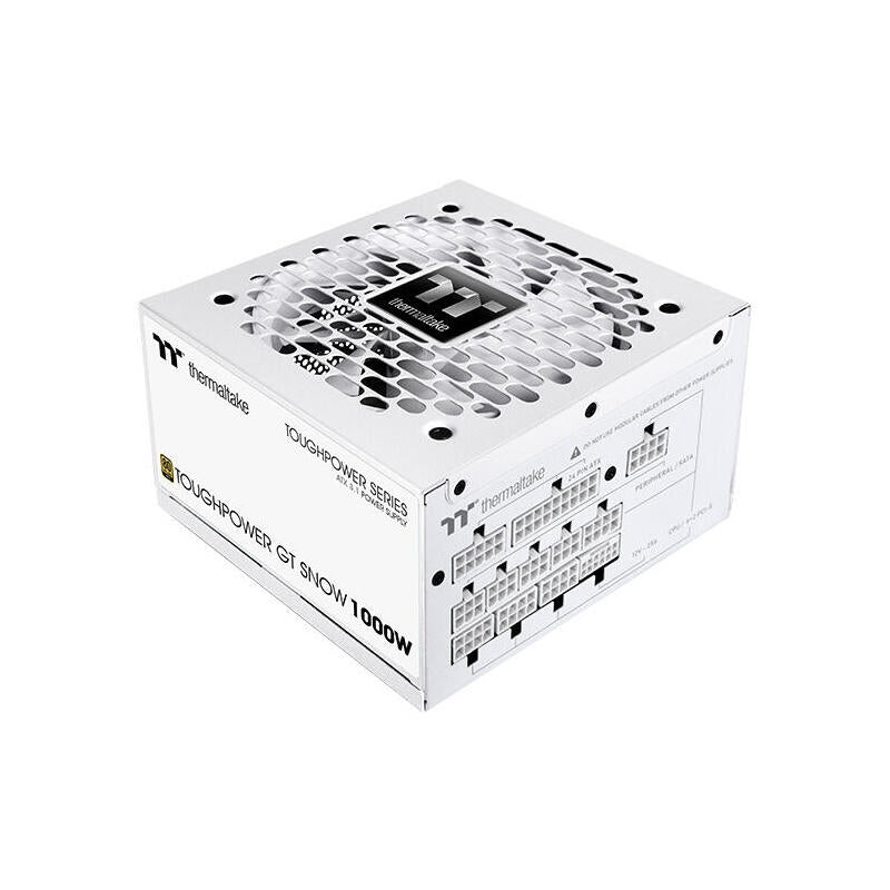 Fuente De Alimentación Thermaltake Toughpower Gt Snow 1000w De Pc White, 1x Gpu De Alta Potencia De 12 Pines, 5x Pcie, Gestión De Cables, 1000 Vatios Ps-Tpt-1000fnfage-W