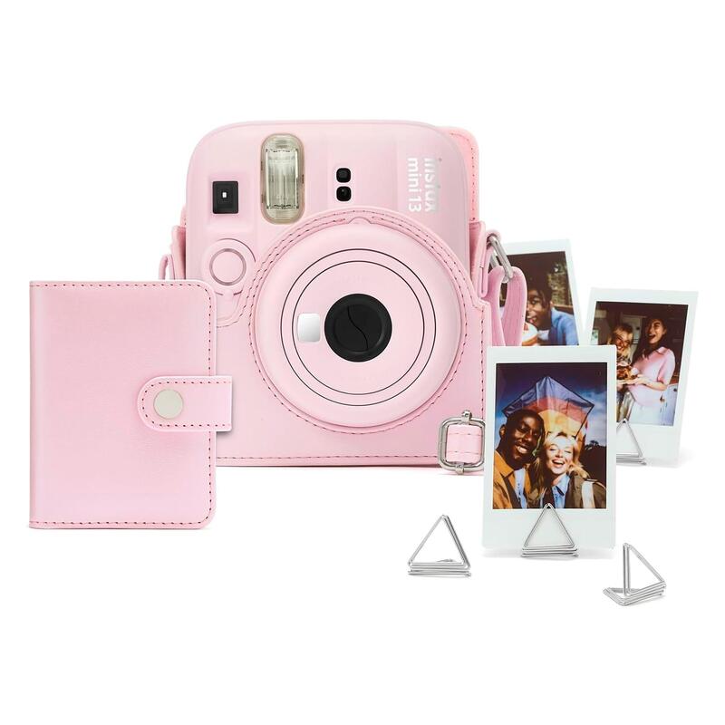 Fujifilm Instax Mini 13 Accesorios Kit Candy Pink Funda Original + Mini Álbum + Clips Para Sujetar Fotos