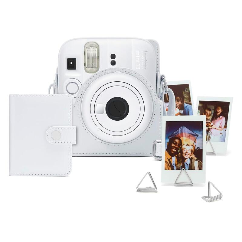 Fujifilm Instax Mini 13 Accesorios Kit Clay White Funda Original + Mini Álbum + Clips Para Sujetar Fotos