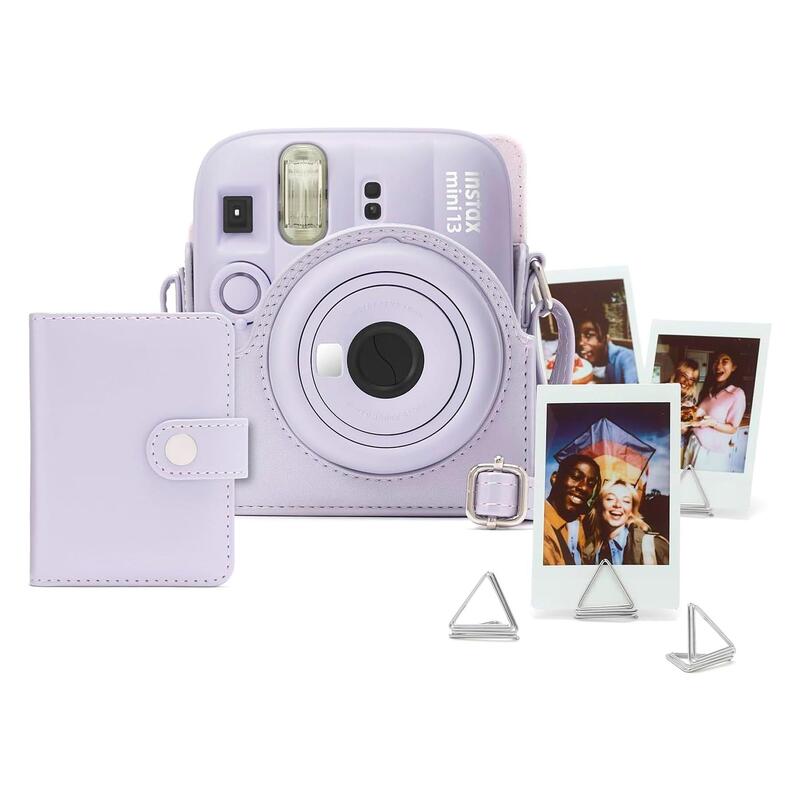 Fujifilm Instax Mini 13 Accesorios Kit Dreamy Purple Funda Original + Mini Álbum + Clips Para Sujetar Fotos