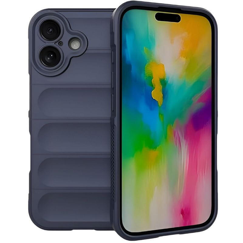 Funda De Silicona Wave Iphone 16 Azul Oscuro